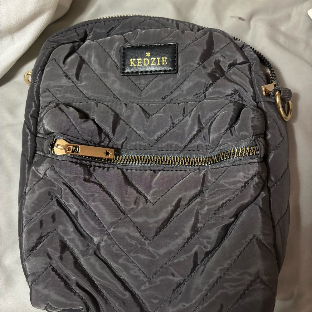 Kedzie Gray Quilted Crossbody Bag